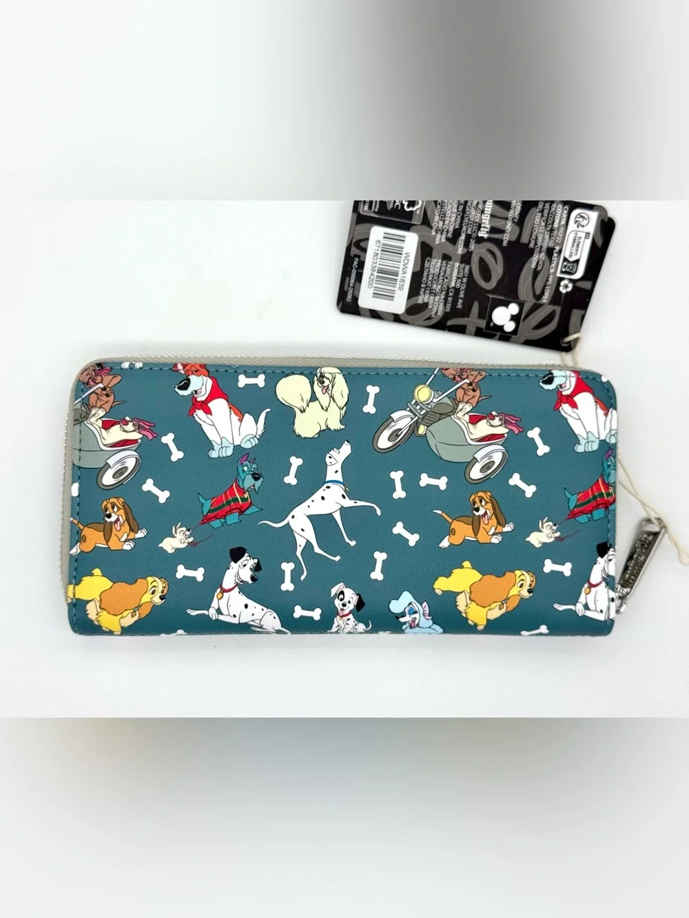 Loungefly Teal Disney Dogs Patterned Zip Wallet